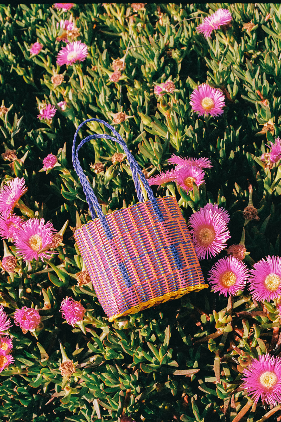 Small colourful woven plastic bags handmade in El Salvador.