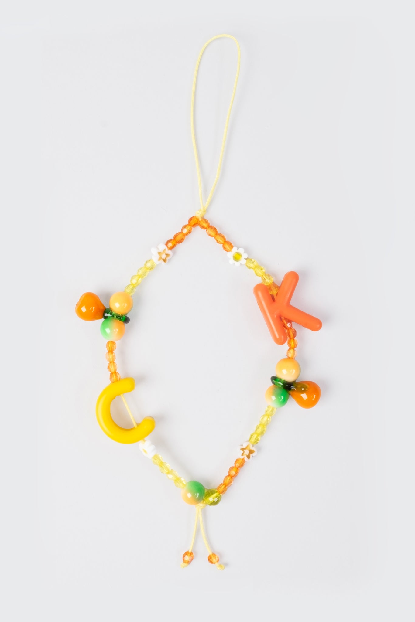 individual initial bag charm yellow